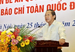 Thứ trưởng Trương Minh Tuấn của Bộ thông tin & truyền thông công bố Đề án quy hoạch báo chí 22/9 tại Hà Nôi