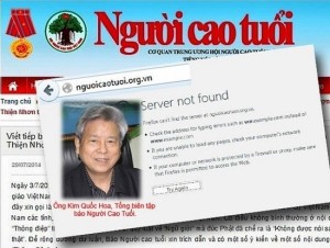 Trang điện tử của báo Người Cao Tuổi bị đình bản và Tổng biên tập Kim Quốc Hoa bị truy tố theo điều 258 Luật hình sự