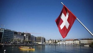 Thụy Sĩ - Flag and lake
