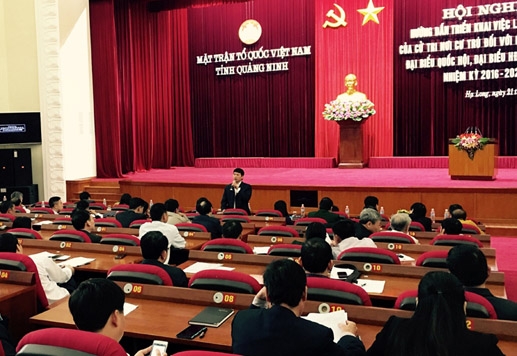Hội nghị hướng dẫn tổ chức lấy ý kiến đối với ứng viên do Ủy ban MTTQ tỉnh Quảng Ninh tổ chức ngày 21/3/2016 