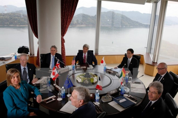 Hội nghị ngoại trưởng G7 tai Hiroshima (Ảnh:AFP)