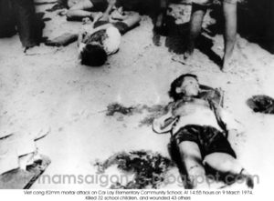 Việt Cộng pháo kích Trường Tiểu học Cai Lậy ngày 9/3/1974 giết chết 32 học sinh và làm bị thương 43