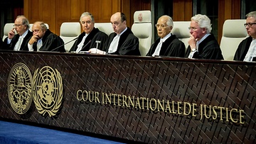 Các thẩm phán của Tòa án quốc tế Den Haag - hình dpa