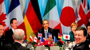Các thành viên nhóm G7 trong buổi họp thượng đỉnh tại Đức năm 2015