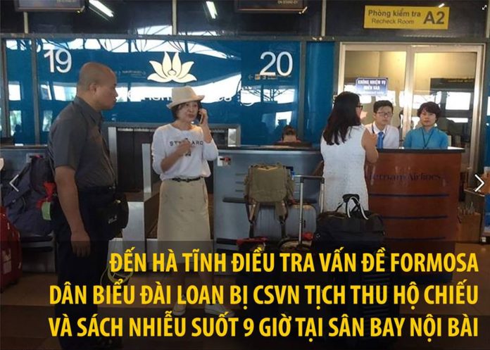 Bà Dân Biểu Đài Loan Su Chih-fen tại sân bay Nội Bài