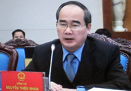 Ông Nguyễn Thiện Nhân, đương chức Ủy Viên Bộ Chính Trị, Chủ Tịch Mặt Trận Tổ Quốc.