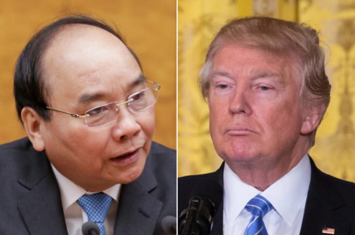 Thủ tướng CSVN Nguyễn Xuân Phúc (trái) và Tổng thống Mỹ Donald Trump. Ảnh: Getty Images