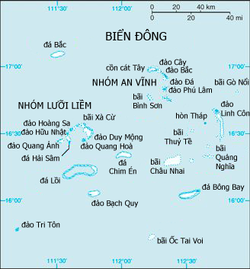 Vị trí đảo Tri Tôn thuộc quần đảo Hoàng Sa.