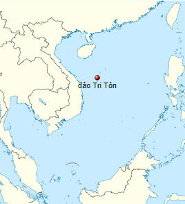Vị trí đảo Tri Tôn ở Biển Đông.