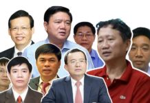 Một số bị cáo trong vụ Đinh La Thăng - Trịnh Xuân Thanh. Ảnh: FB Vu Hai Tran