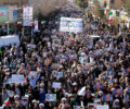Biểu tình ủng hộ chính phủ tại thành phố Qom, 130 km về phía Nam thủ đô Teheran hôm 03-01-2018 . Ảnh: SkyNews