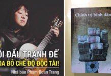 Nhà báo/blogger Phạm Đoan Trang tác giả quyển sách bị nhà cầm quyền quyền cấm đoán "Chính Trị Bình Dân".