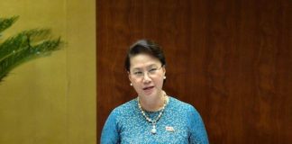 Chủ tịch Quốc hội CSVN Nguyễn Thị Kim Ngân tại phiên họp ngày 11/6/2018. Ảnh: Quốc hội