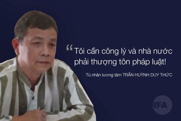 Tù nhân lương tâm Trần Huỳnh Duy Thức ngừng tuyệt thực