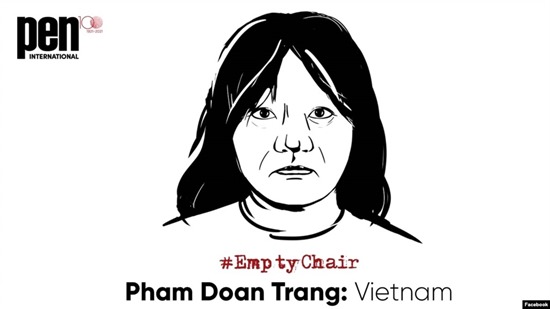 Ghế trống dành cho Phạm Đoan Trang tại Đại hội Văn bút Quốc tế 2022