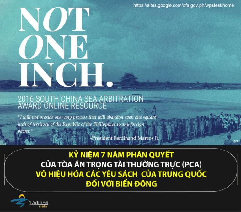 Kỷ niệm 7 năm phán quyết tòa trọng tài Biển Đông