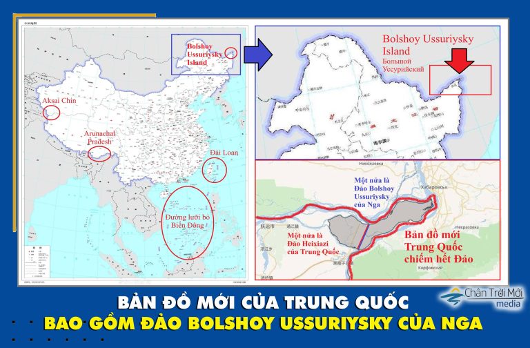 Bản đồ mới của Trung quốc bao gồm đảo Bolshoy Ussuriysky của Nga