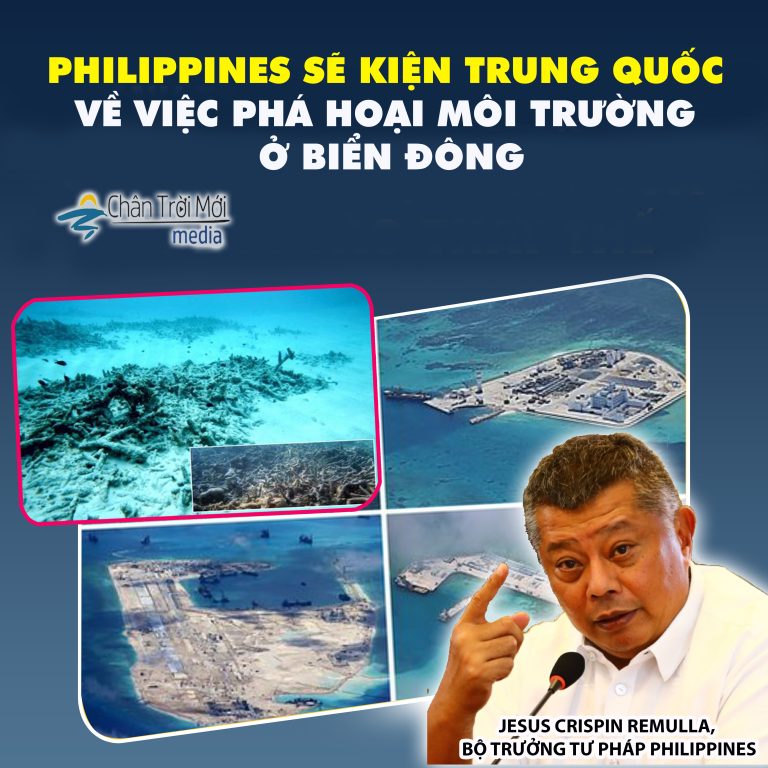 Philippines nói sẽ kiện Trung Quốc về hành động phá hoại môi trường ở Biển Đông