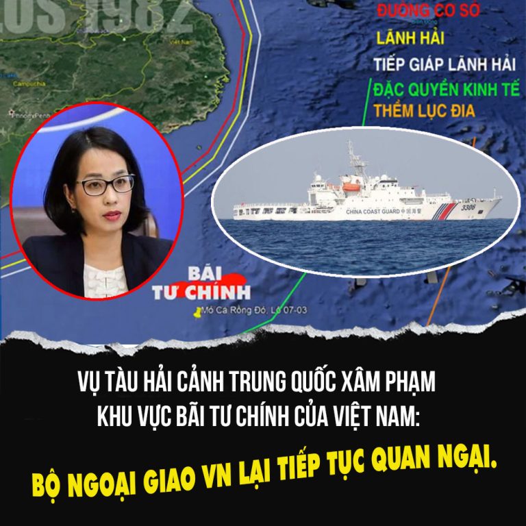 Việt Nam lại “quan ngại” việc tàu hải cảnh Trung Quốc hoạt động ở khu vực bãi Tư Chính