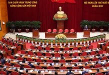 Hội nghị Trung ương 14: Bản lề chuyển giao quyền lực và khoảng trống thể chế Phiên bế mạc Hội nghị 14 Ban Chấp hành Trung ương đảng CSVN, khóa XIII. Ảnh: Vietnamplus