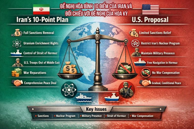 Phân tích đề nghị hòa bình 10 điểm của Iran và đối chiếu với đề nghị của Hoa Kỳ (cập nhật 8/4/2026)