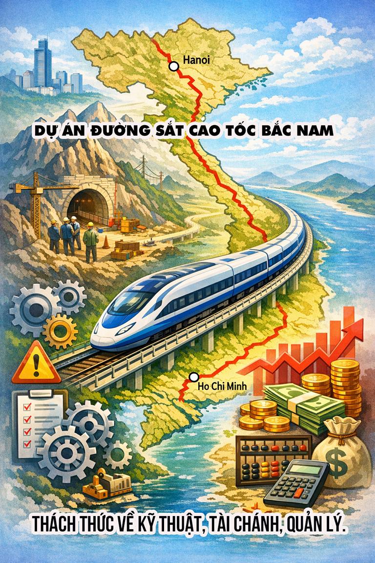 Dự án đường sắt cao tốc Bắc Nam : thách thức về kỹ thuật, tài chánh, quản lý