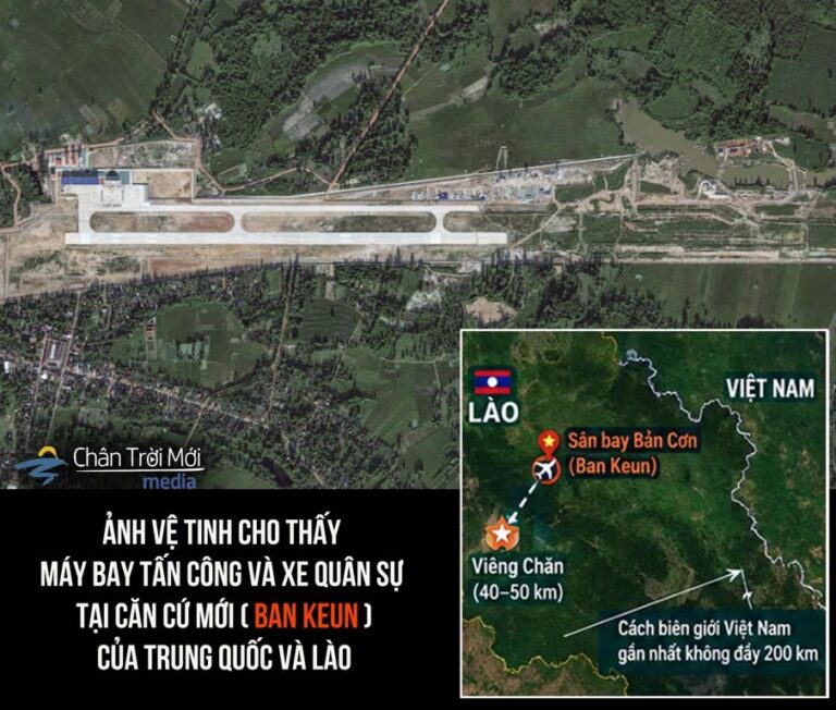 Ảnh vệ tinh cho thấy máy bay tấn công và xe quân sự tại căn cứ mới của Trung Quốc và Lào